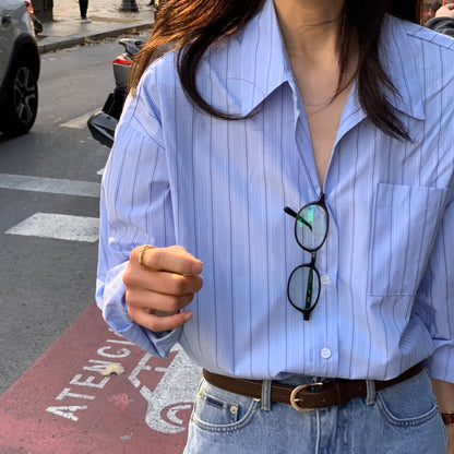 Minimalist Striped Loose Shirt