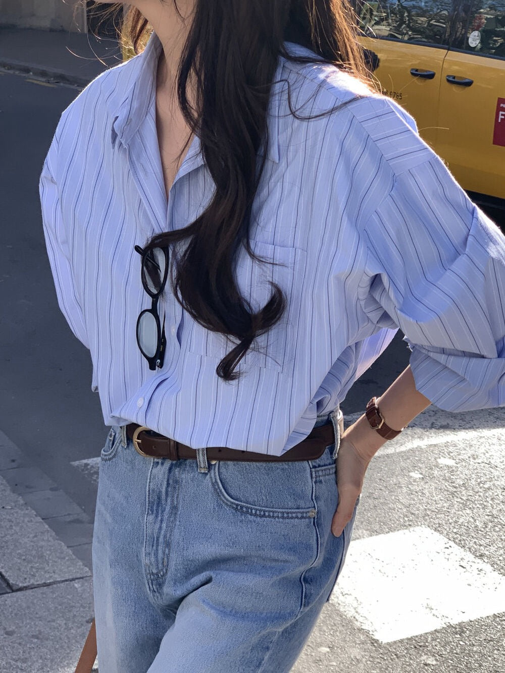 Minimalist Striped Loose Shirt