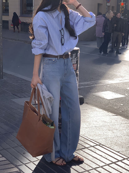 Minimalist Striped Loose Shirt