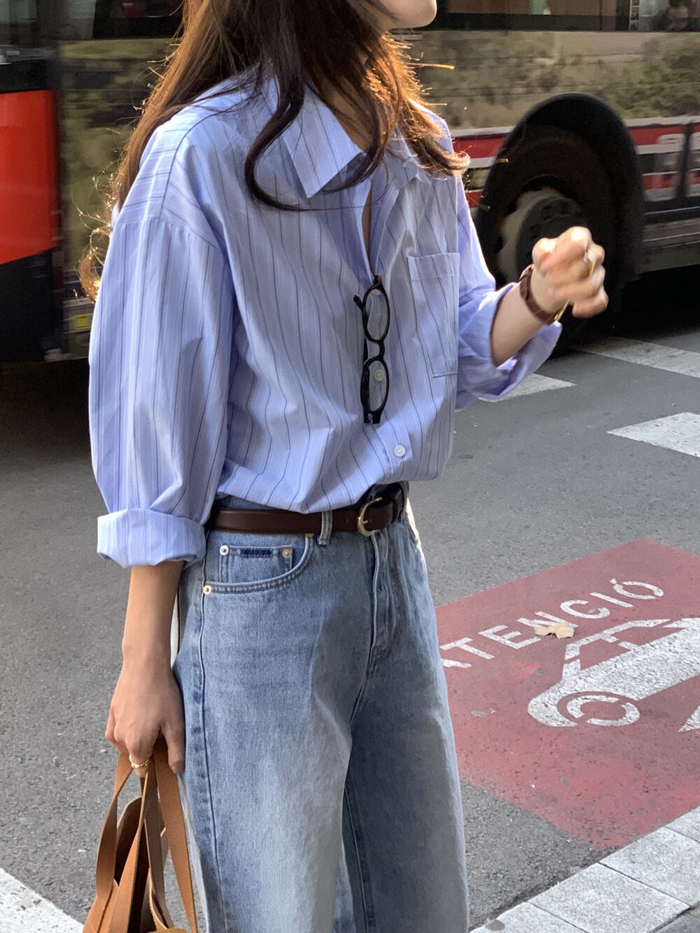 Minimalist Striped Loose Shirt