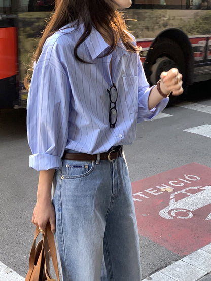 Minimalist Striped Loose Shirt