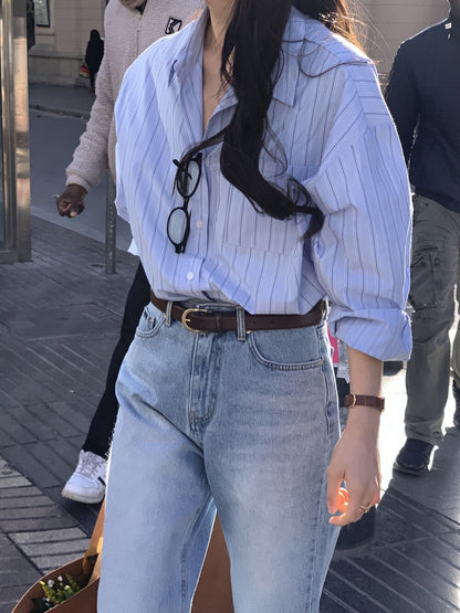 Minimalist Striped Loose Shirt