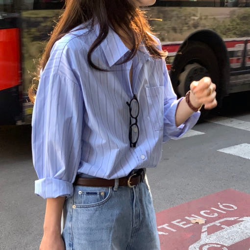 Minimalist Striped Loose Shirt