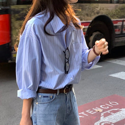 Minimalist Striped Loose Shirt