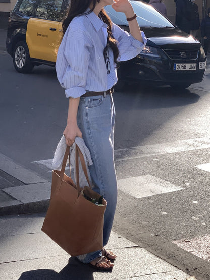 Minimalist Striped Loose Shirt
