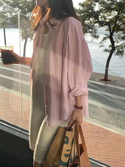 Minimalist Striped Loose Shirt
