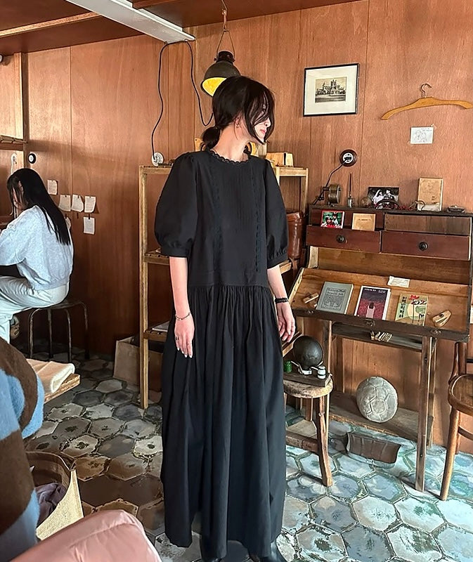 Heavily Pleated Loose-Fit Dress