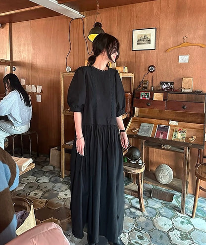 Heavily Pleated Loose-Fit Dress