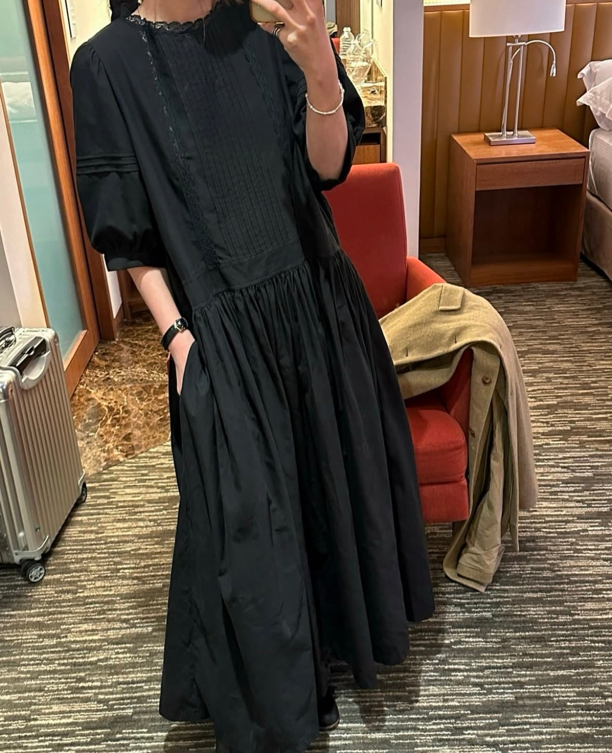 Heavily Pleated Loose-Fit Dress