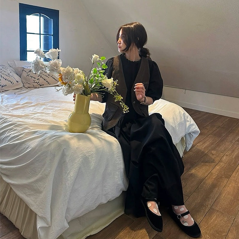 Heavily Pleated Loose-Fit Dress