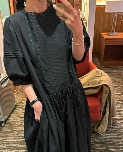 Heavily Pleated Loose-Fit Dress