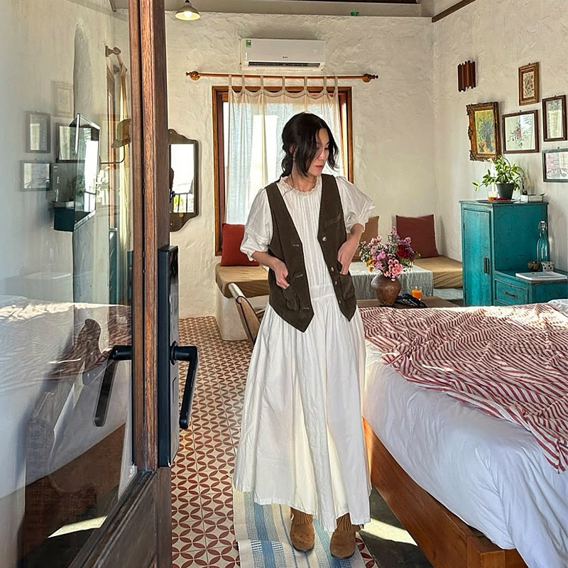 Heavily Pleated Loose-Fit Dress