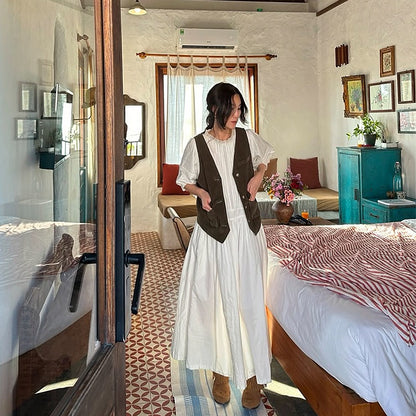 Heavily Pleated Loose-Fit Dress