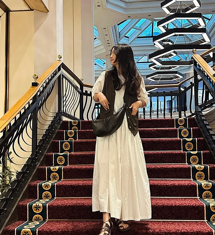 Heavily Pleated Loose-Fit Dress