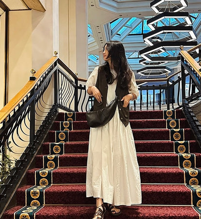 Heavily Pleated Loose-Fit Dress