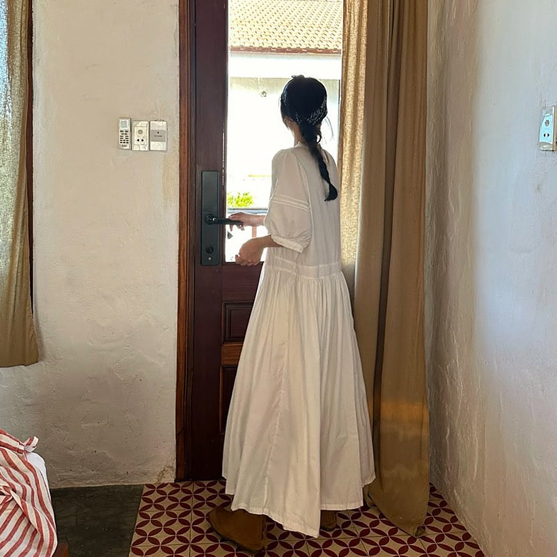 Heavily Pleated Loose-Fit Dress