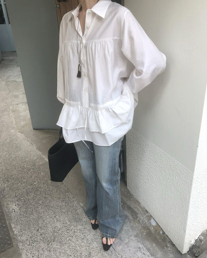 ダブルフリルブラウス