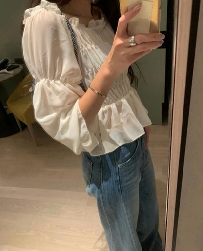 一字領雪紡恤衫