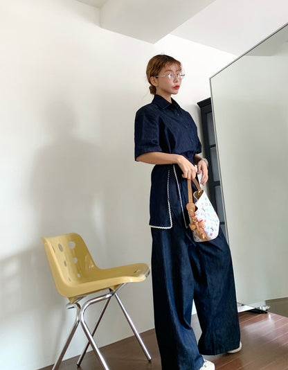 復古牛仔屁簾set