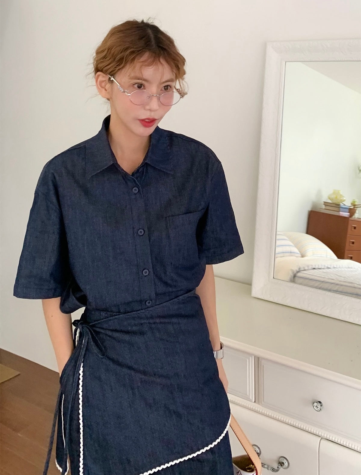 復古牛仔屁簾set