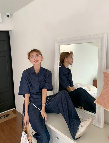 復古牛仔屁簾set