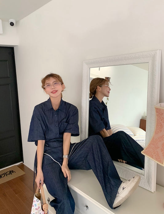 復古牛仔屁簾set