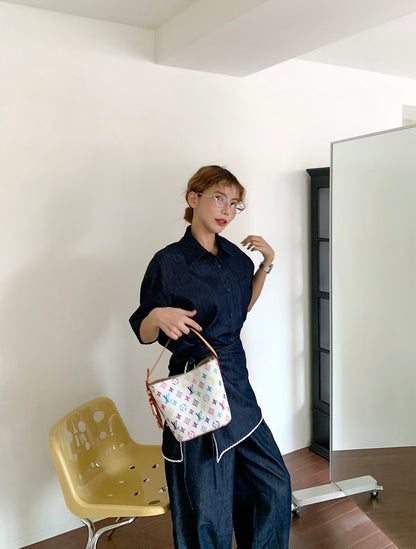 復古牛仔屁簾set