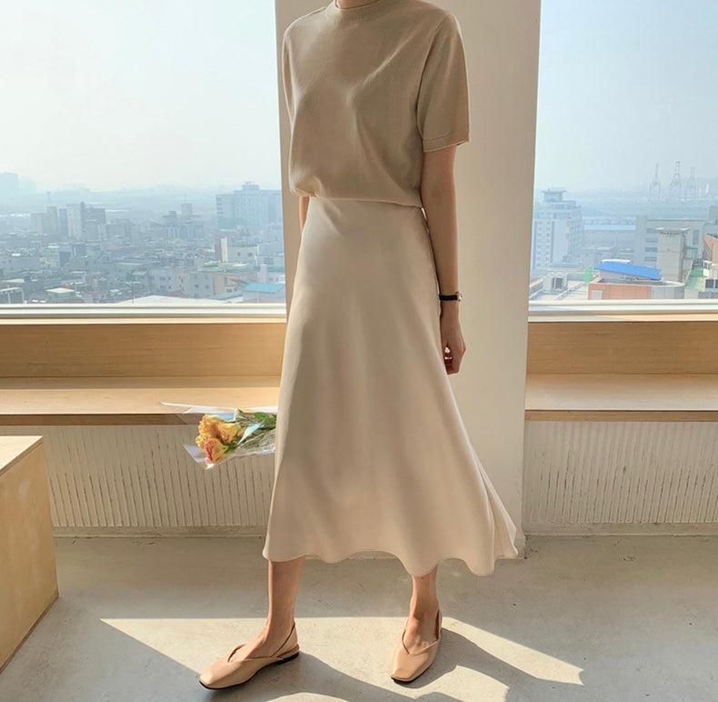 ハイウエスト万能フレアスカート