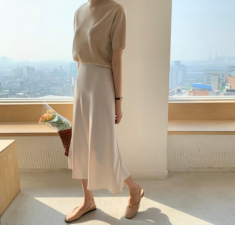 ハイウエスト万能フレアスカート