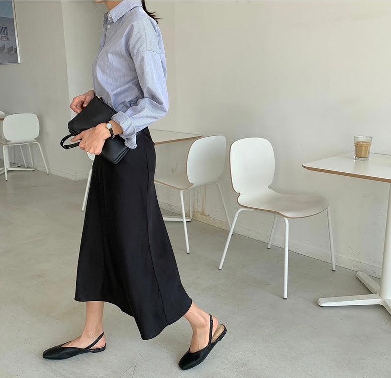ハイウエスト万能フレアスカート