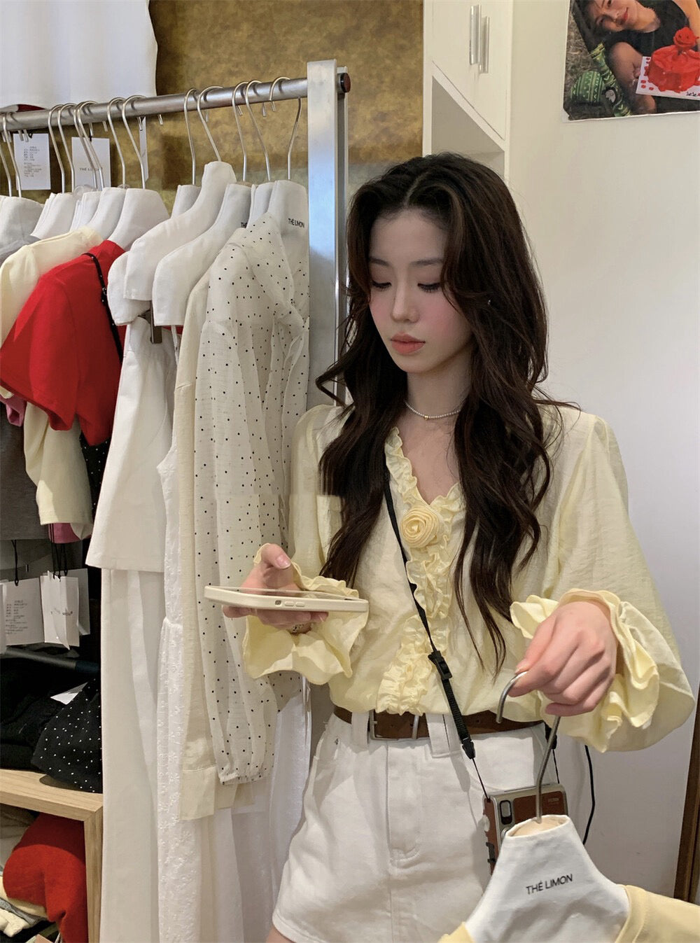 Korean-style 3D Floral Blouse