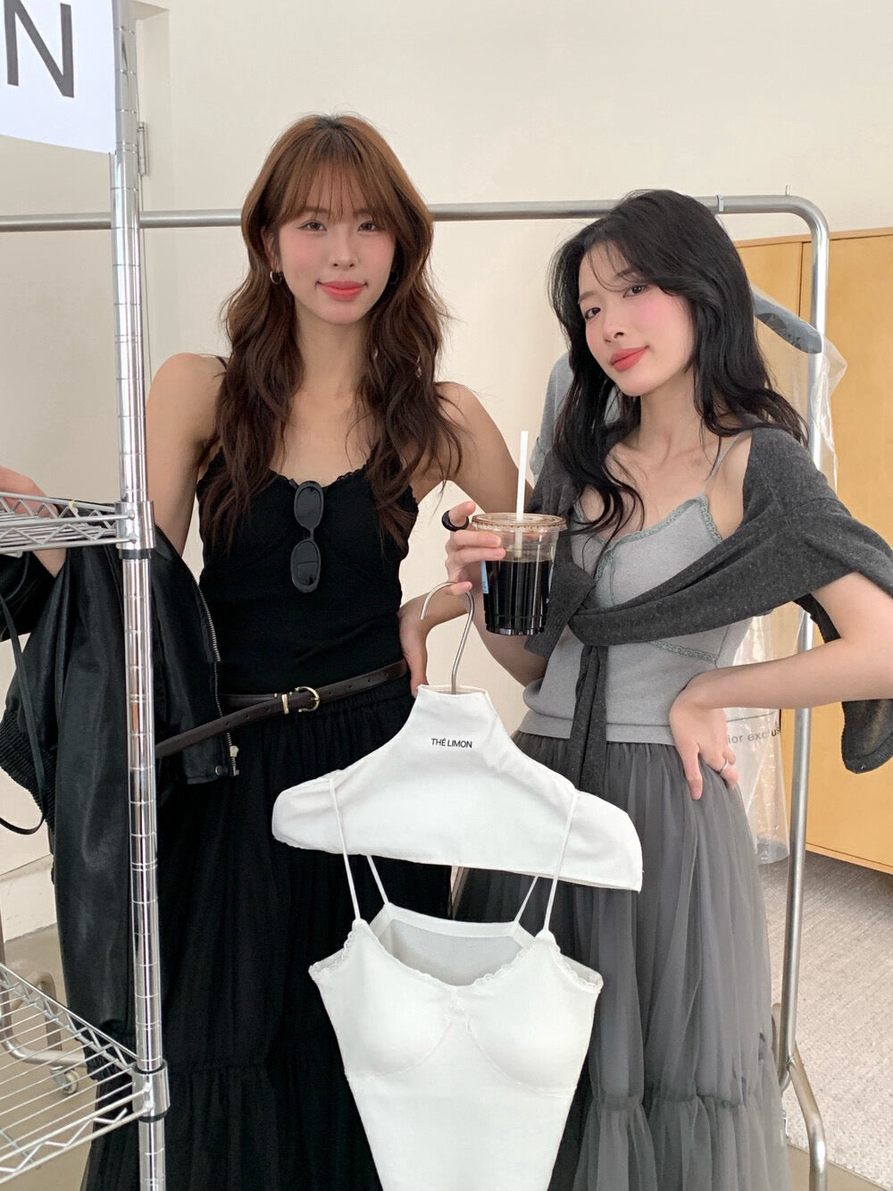 修身蕾絲連pad背心