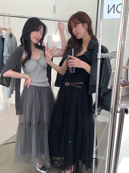 修身蕾絲連pad背心