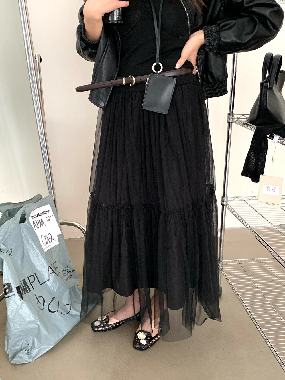 ハイウエストチュールスカート