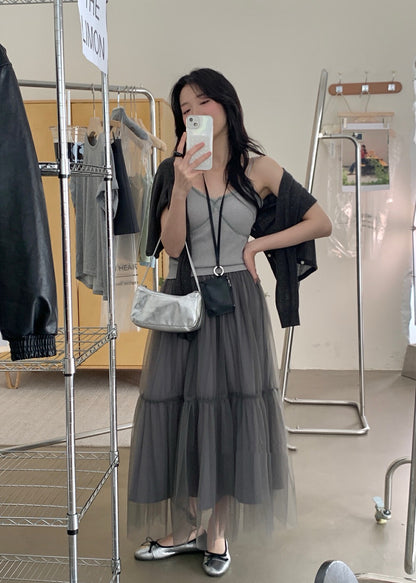 ハイウエストチュールスカート