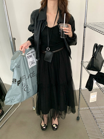 ハイウエストチュールスカート