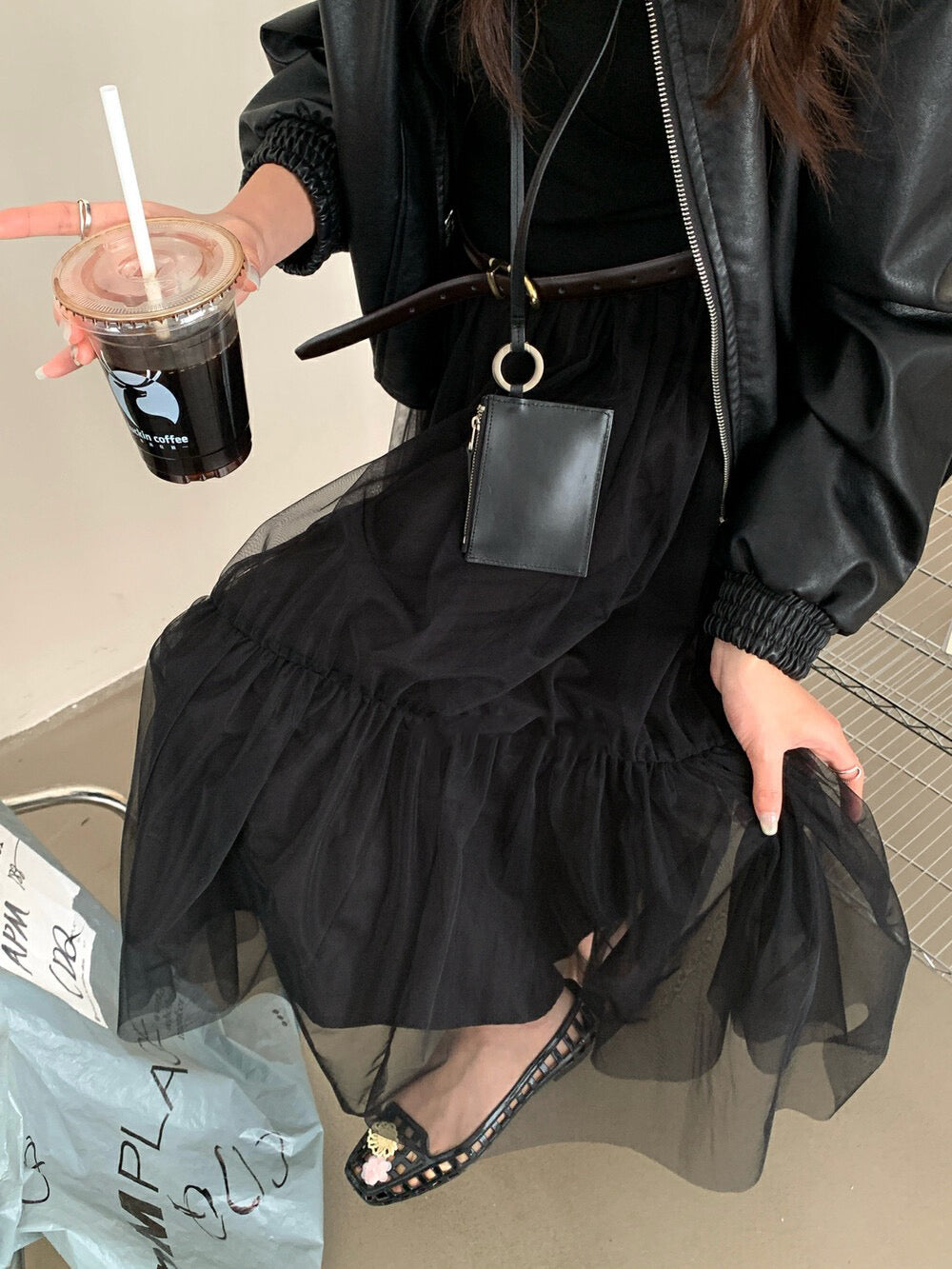 ハイウエストチュールスカート