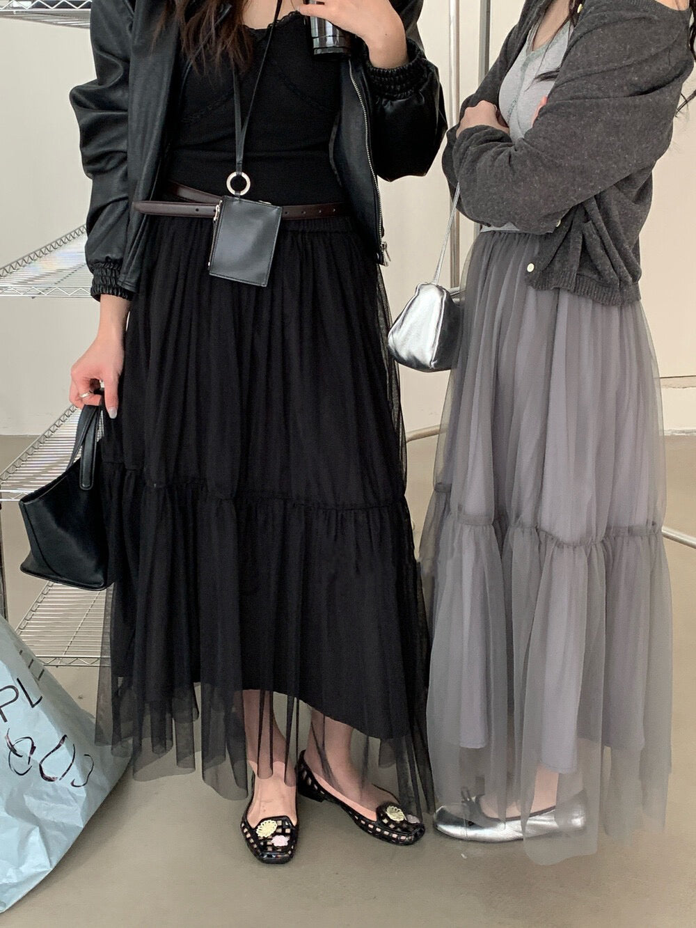 ハイウエストチュールスカート