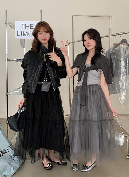 ハイウエストチュールスカート