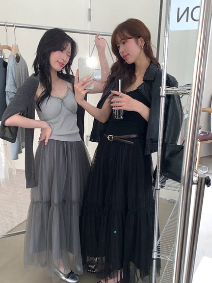 ハイウエストチュールスカート