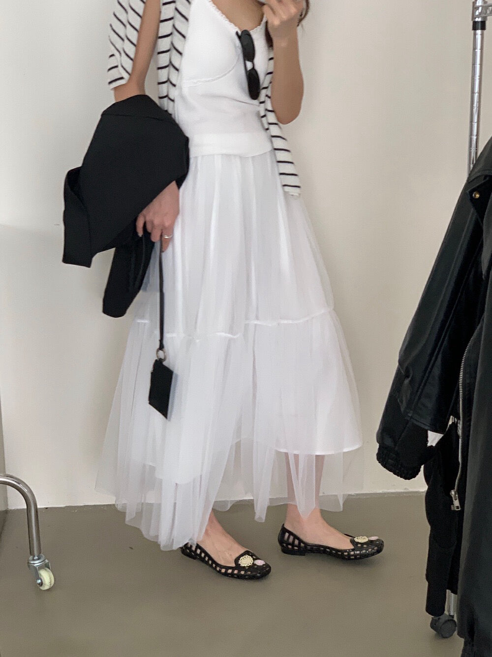 ハイウエストチュールスカート