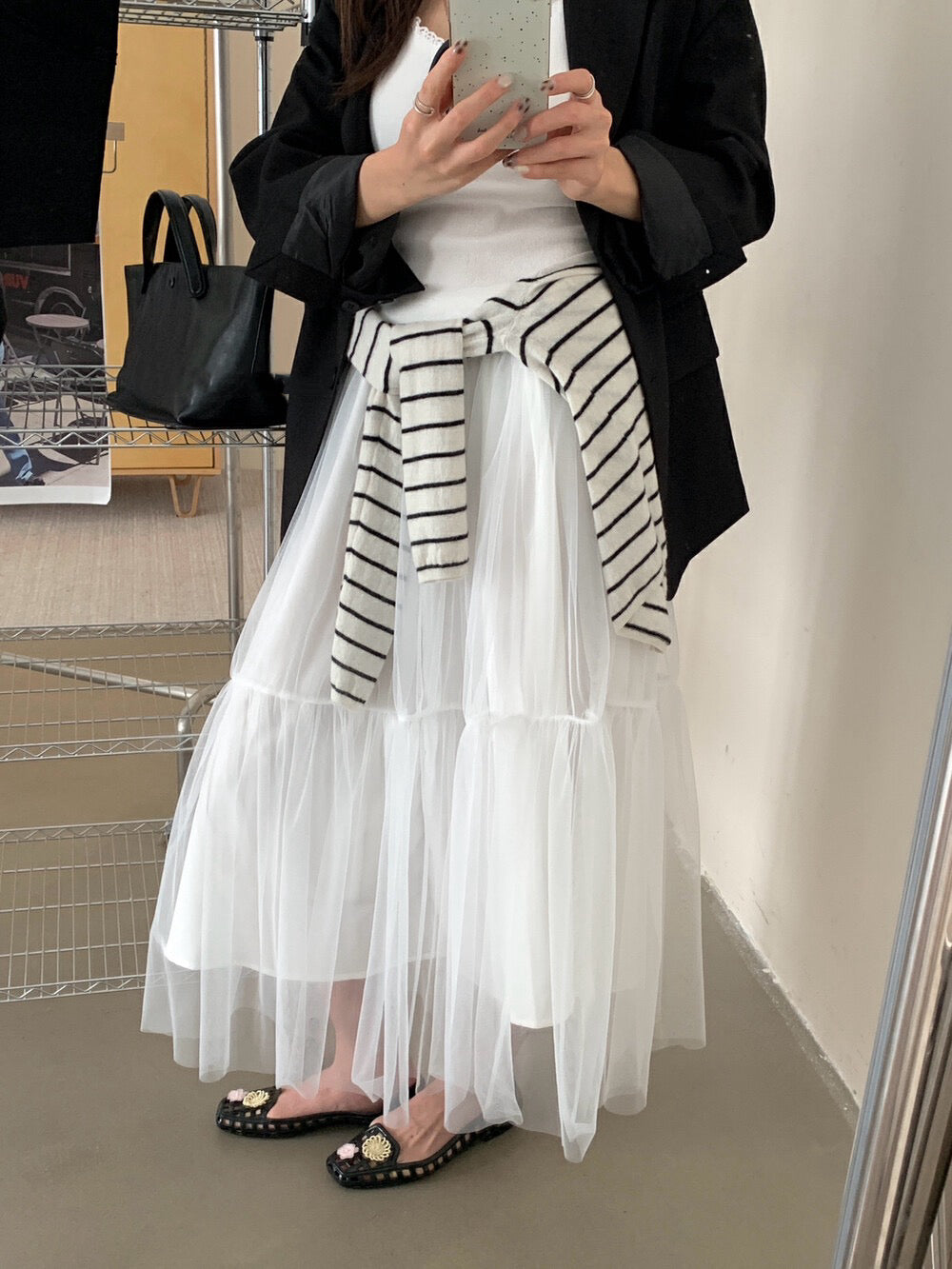 ハイウエストチュールスカート
