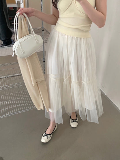 ハイウエストチュールスカート