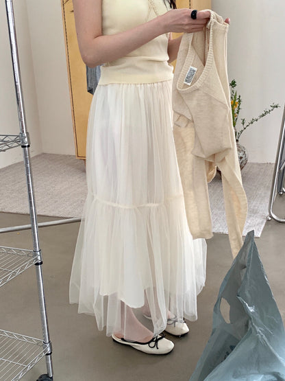 ハイウエストチュールスカート