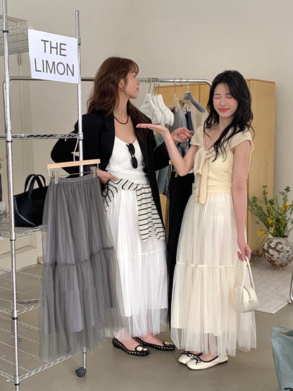 ハイウエストチュールスカート