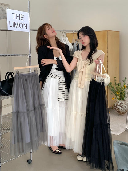ハイウエストチュールスカート
