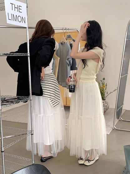 ハイウエストチュールスカート