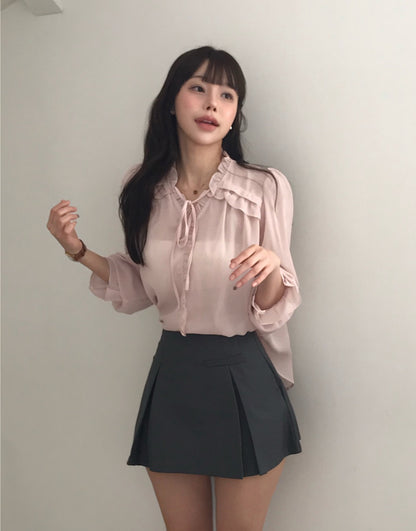 Chiffon Tie-Neck Blouse