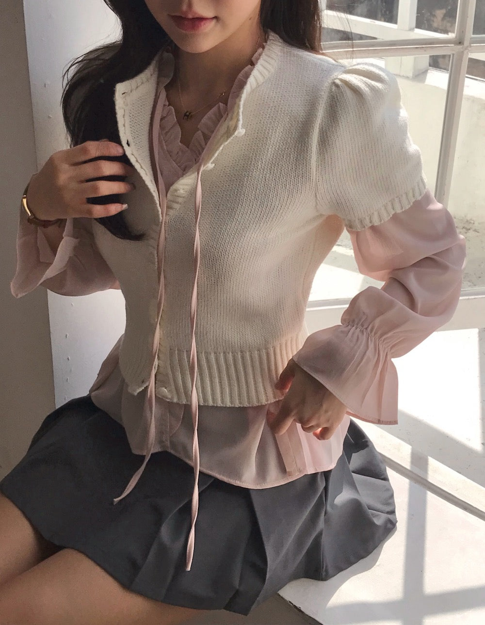 Chiffon Tie-Neck Blouse