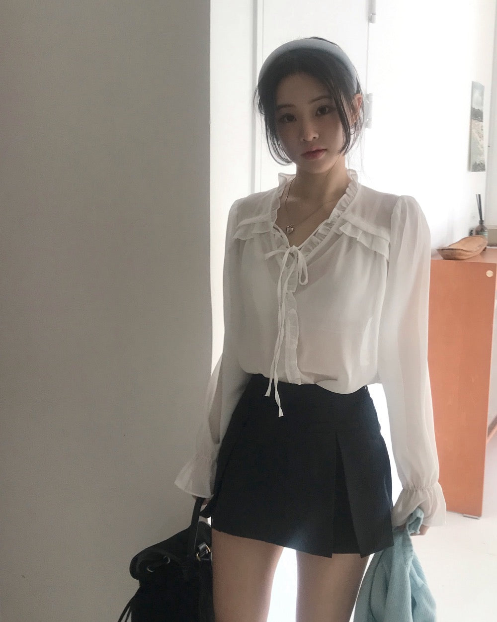 Chiffon Tie-Neck Blouse